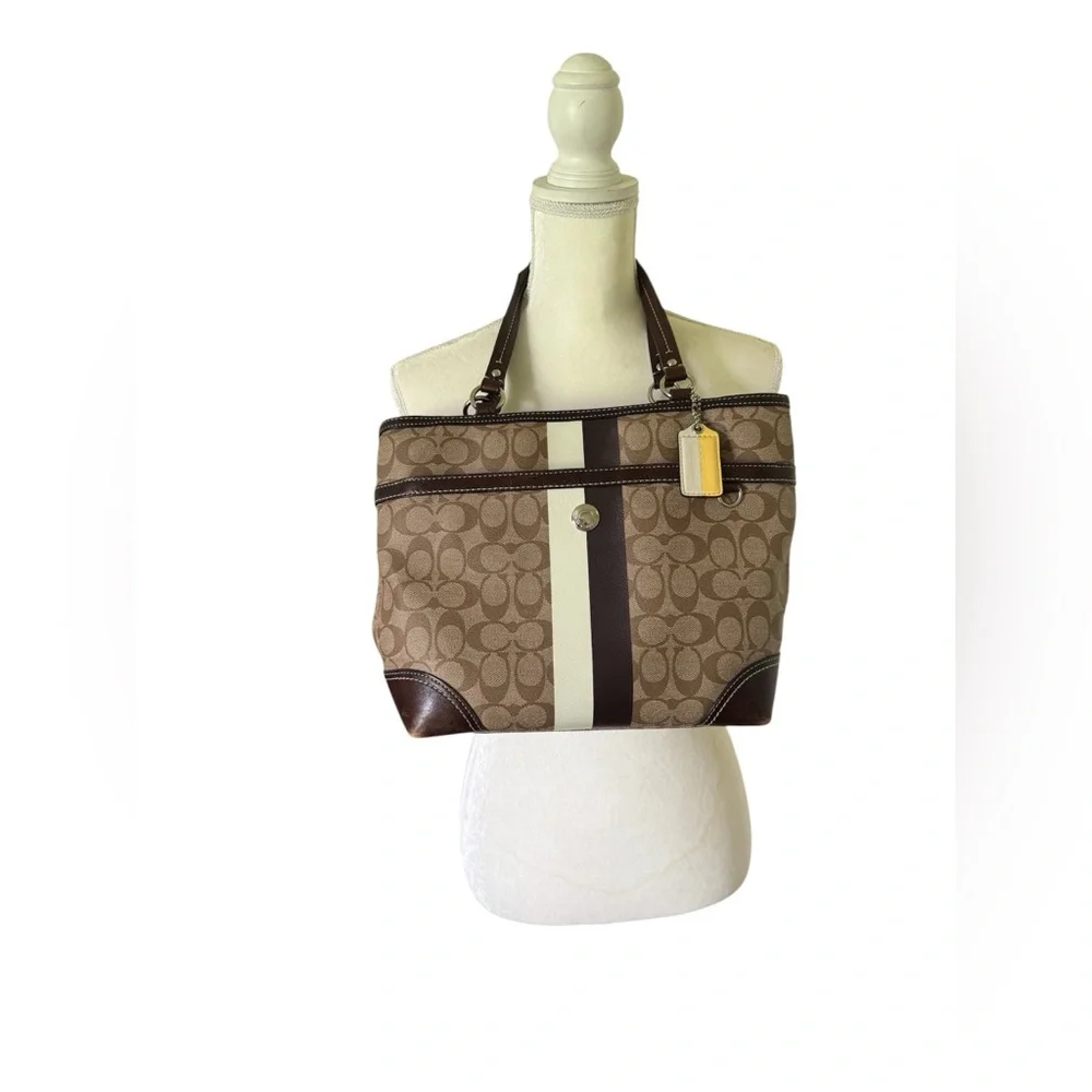 Brown and Cream Men's Bag